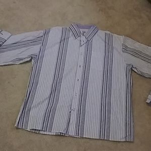 3xL gray&white dress shirt